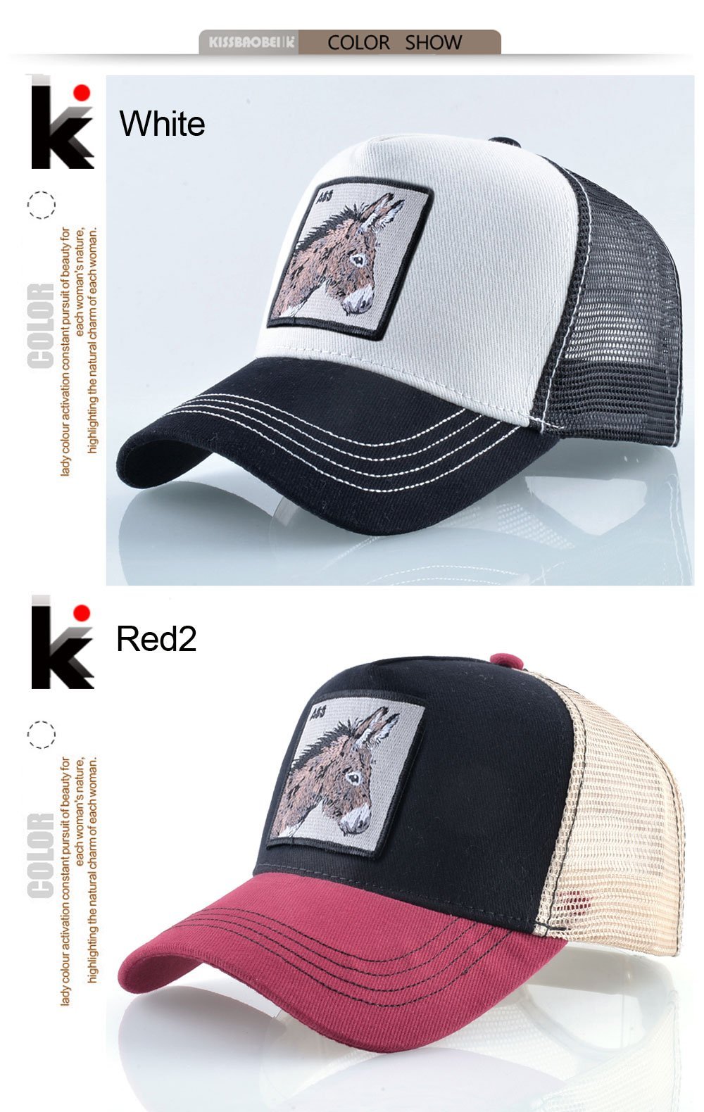 Stylish Animal Design Trucker Caps - Indigo-Temple