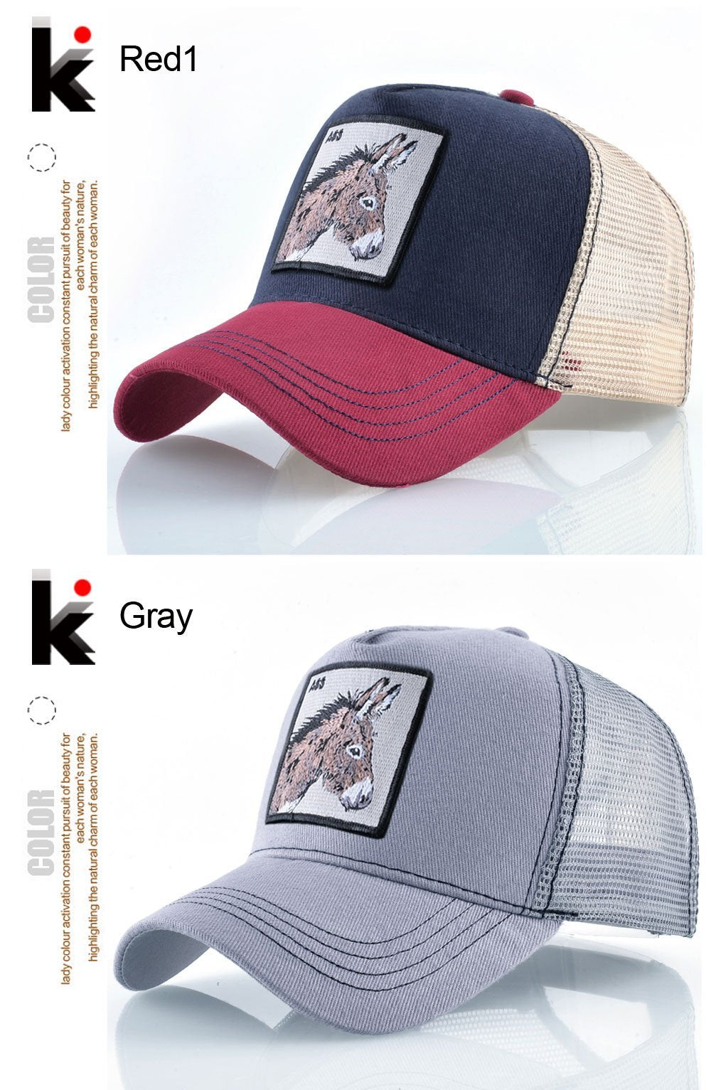 Stylish Animal Design Trucker Caps - Indigo-Temple