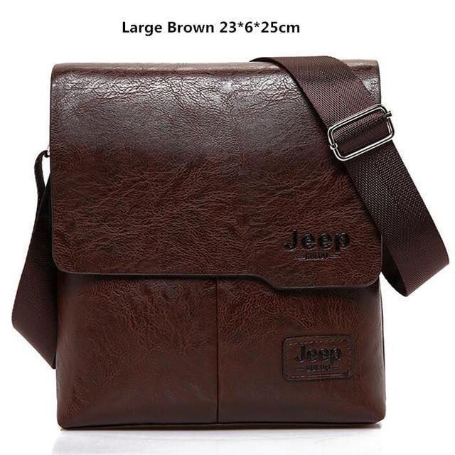 JEEP BULUO™ Leather Messenger Bag - Indigo-Temple