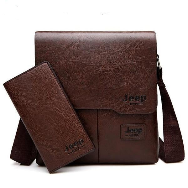JEEP BULUO™ Leather Messenger Bag - Indigo-Temple