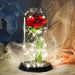 Beauty and the Beast LED Enchanted Rose in Glass Dome - Indigo-Temple
