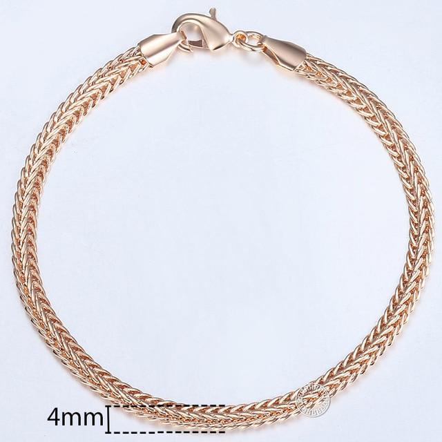 TrendsMax™ Rose Gold Unisex Chain-Link Bracelets - Indigo-Temple