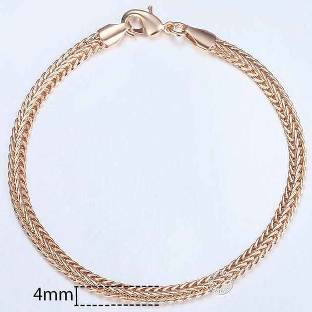 TrendsMax™ Rose Gold Unisex Chain-Link Bracelets - Indigo-Temple