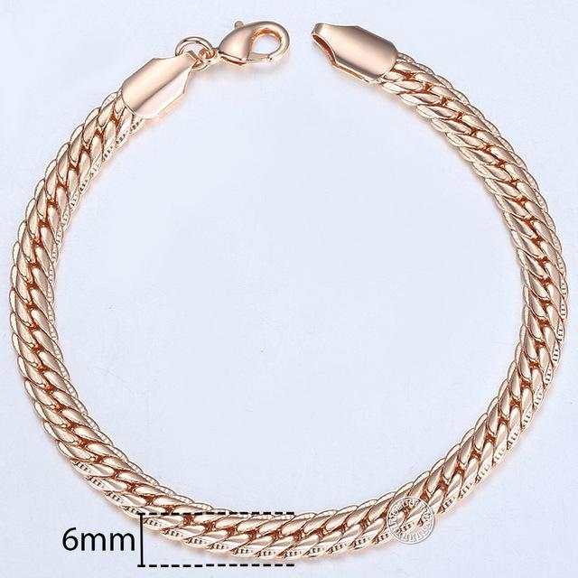 TrendsMax™ Rose Gold Unisex Chain-Link Bracelets - Indigo-Temple