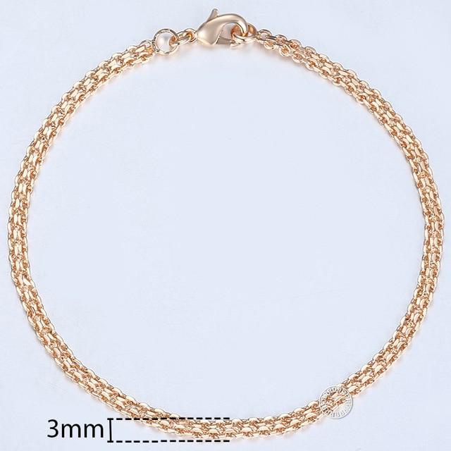 TrendsMax™ Rose Gold Unisex Chain-Link Bracelets - Indigo-Temple