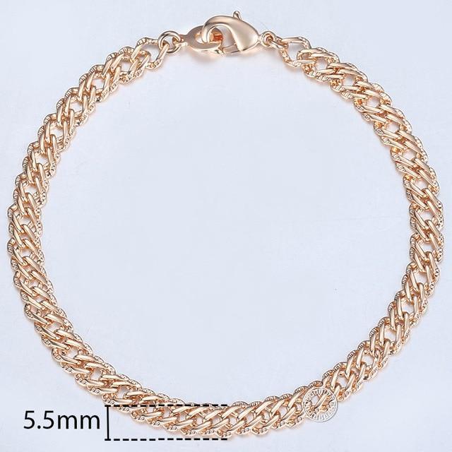 TrendsMax™ Rose Gold Unisex Chain-Link Bracelets - Indigo-Temple