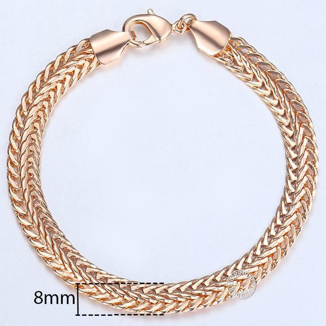 TrendsMax™ Rose Gold Unisex Chain-Link Bracelets - Indigo-Temple
