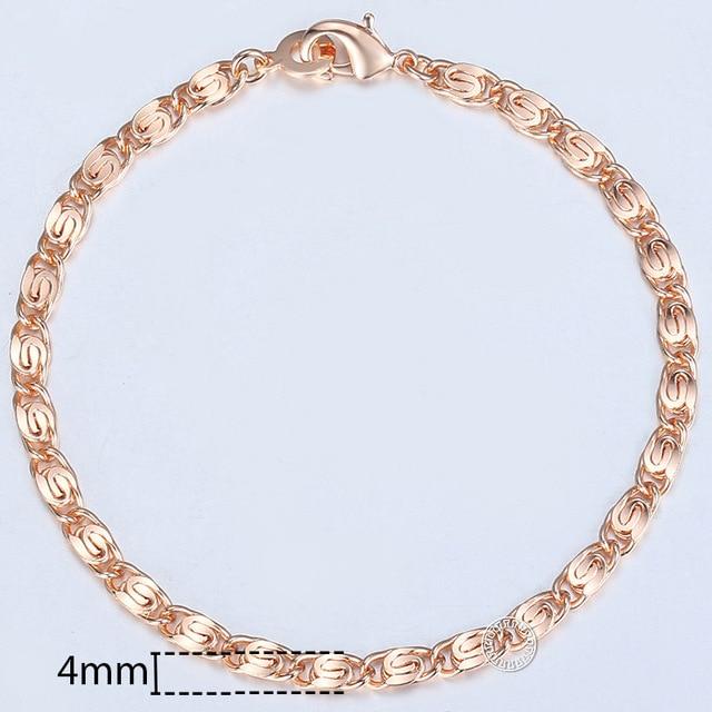 TrendsMax™ Rose Gold Unisex Chain-Link Bracelets - Indigo-Temple