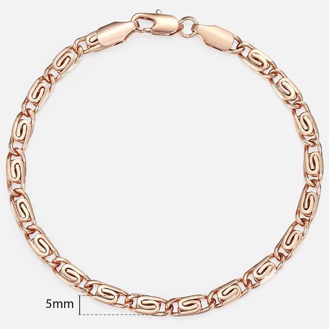 TrendsMax™ Rose Gold Unisex Chain-Link Bracelets - Indigo-Temple