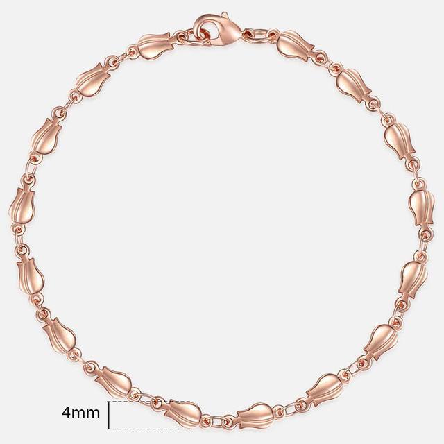 TrendsMax™ Rose Gold Unisex Chain-Link Bracelets - Indigo-Temple