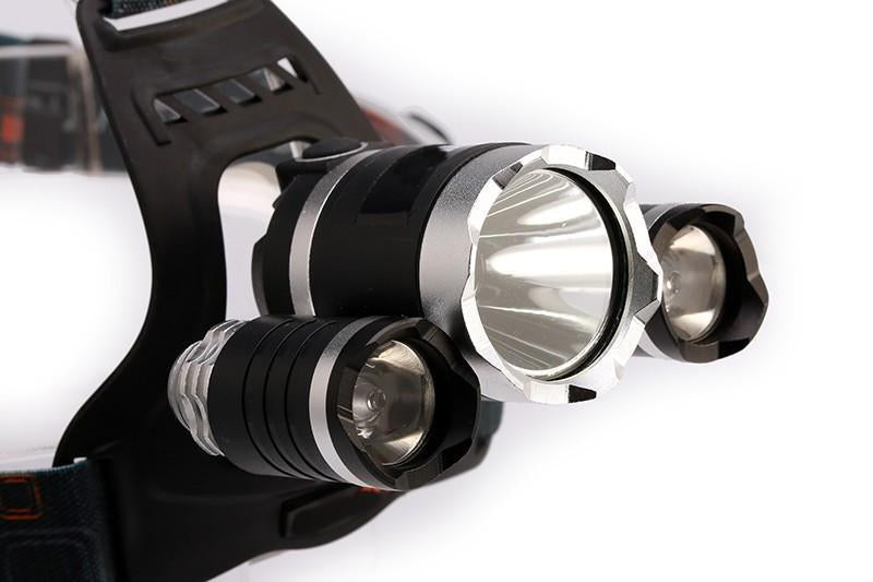 4-mode 8000Lm  LED Headlamp Set - Indigo-Temple
