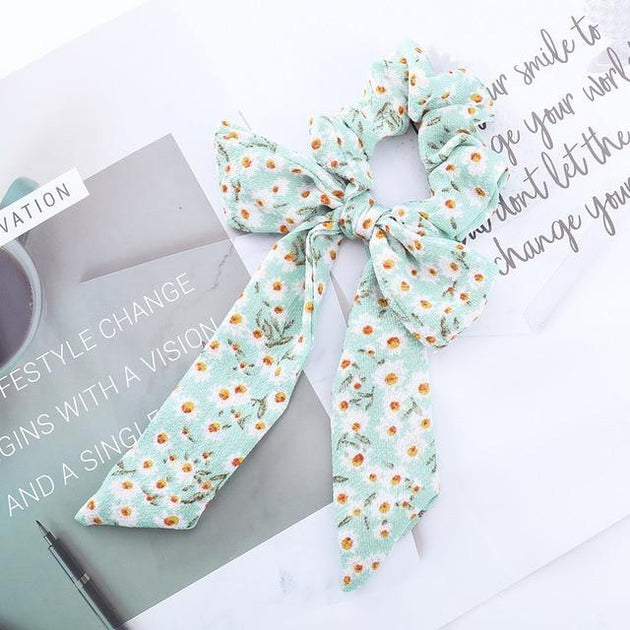AWAYTR™ Stylish Elastic Hair-Bow Scrunchy - Indigo-Temple