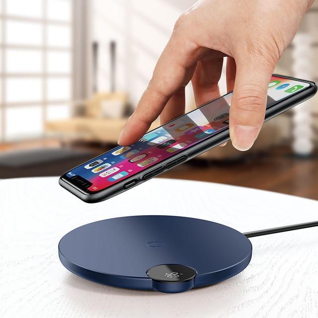 Baseus™ Qi Wireless LED Display 10W Charging Pad - Indigo-Temple