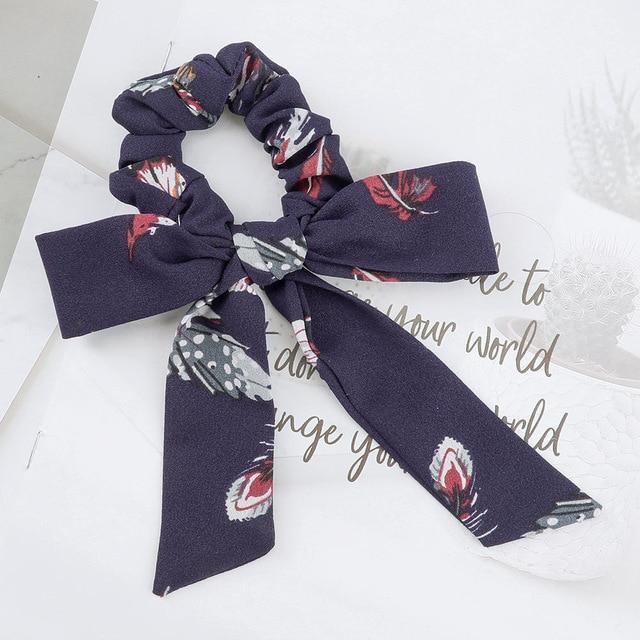 AWAYTR™ Stylish Elastic Hair-Bow Scrunchy - Indigo-Temple
