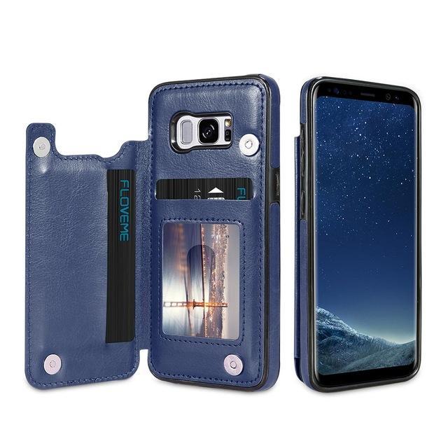FLIP WALLET CASE FOR  SAMSUNG - Indigo-Temple
