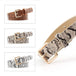 Snake-Skin Pattern Women's Leather Belt - Indigo-Temple