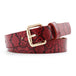 Snake-Skin Pattern Women's Leather Belt - Indigo-Temple