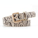 Snake-Skin Pattern Women's Leather Belt - Indigo-Temple