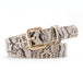 Snake-Skin Pattern Women's Leather Belt - Indigo-Temple
