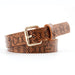 Snake-Skin Pattern Women's Leather Belt - Indigo-Temple