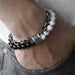 TrendsMax™ Stone Beaded Men's Chain Bracelet - Indigo-Temple