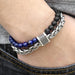 TrendsMax™ Stone Beaded Men's Chain Bracelet - Indigo-Temple