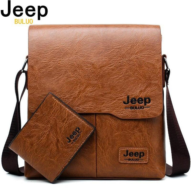 JEEP BULUO™ Leather Messenger Bag - Indigo-Temple