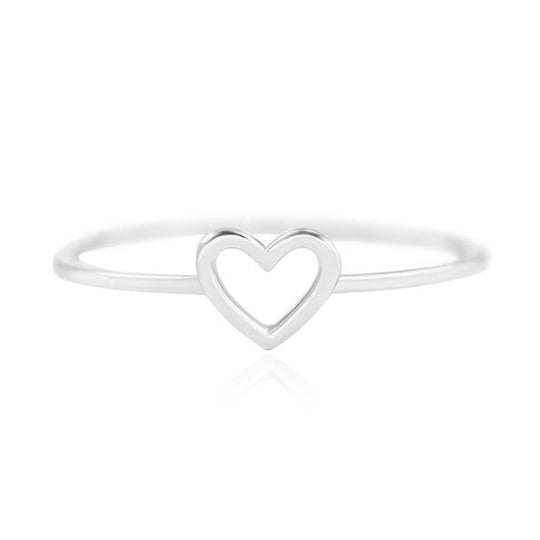Delicate 1-Piece Women's Heart Ring - Indigo-Temple