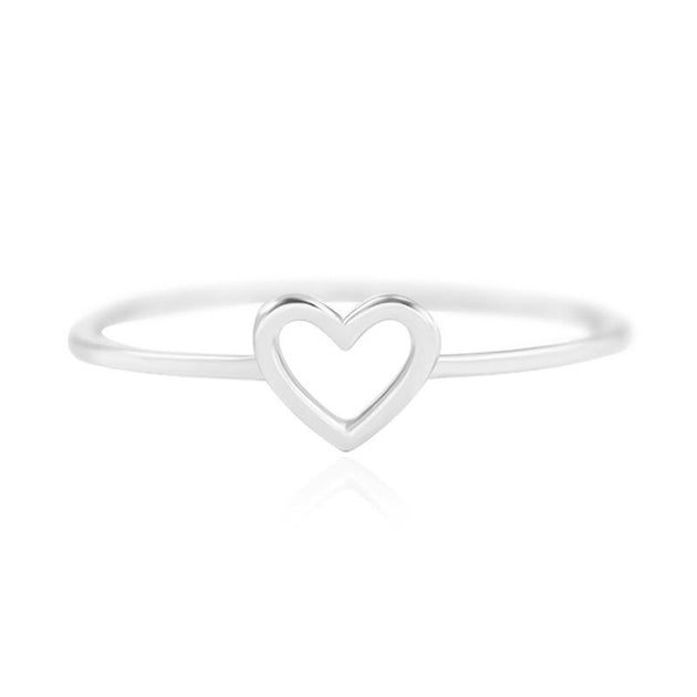 Delicate 1-Piece Women's Heart Ring - Indigo-Temple
