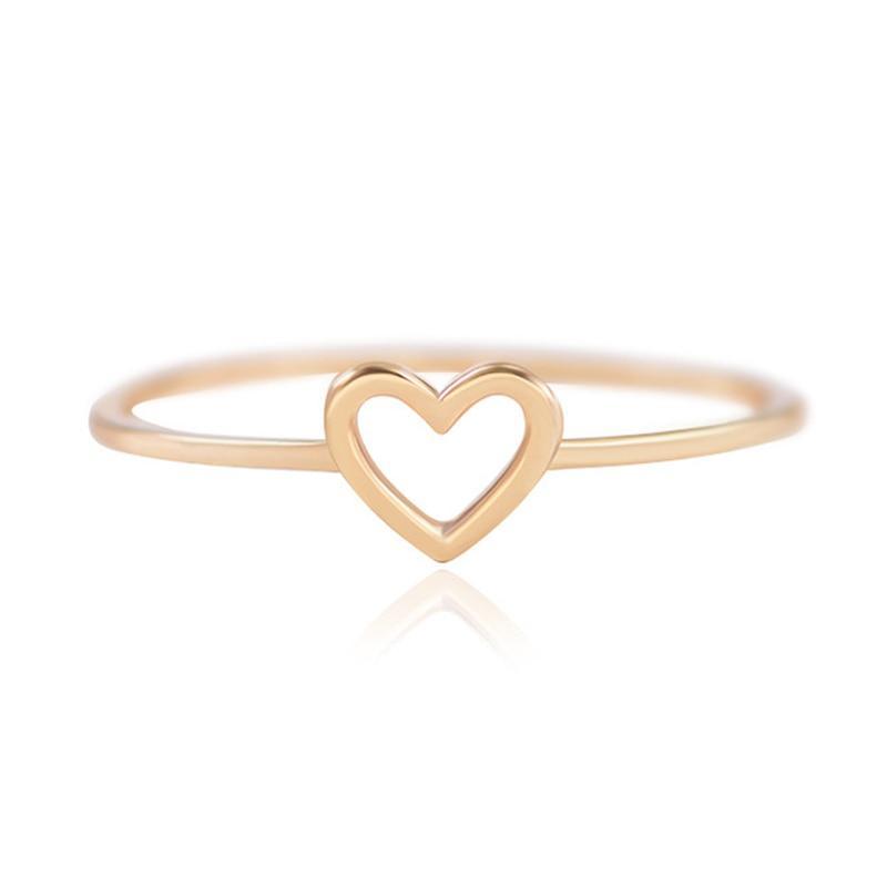 Delicate 1-Piece Women's Heart Ring - Indigo-Temple