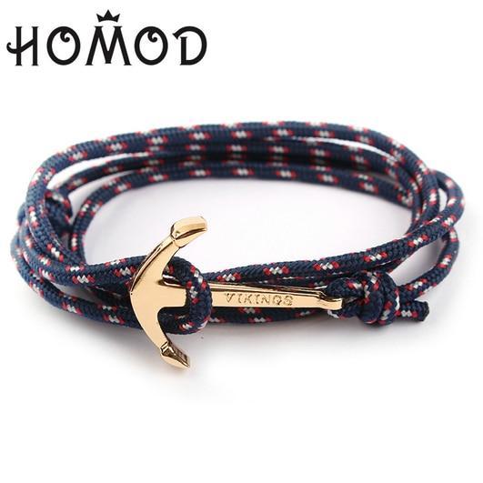 HOMOD™ Nautical Hook Unisex Rope Bracelet - Indigo-Temple