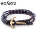 HOMOD™ Nautical Hook Unisex Rope Bracelet - Indigo-Temple