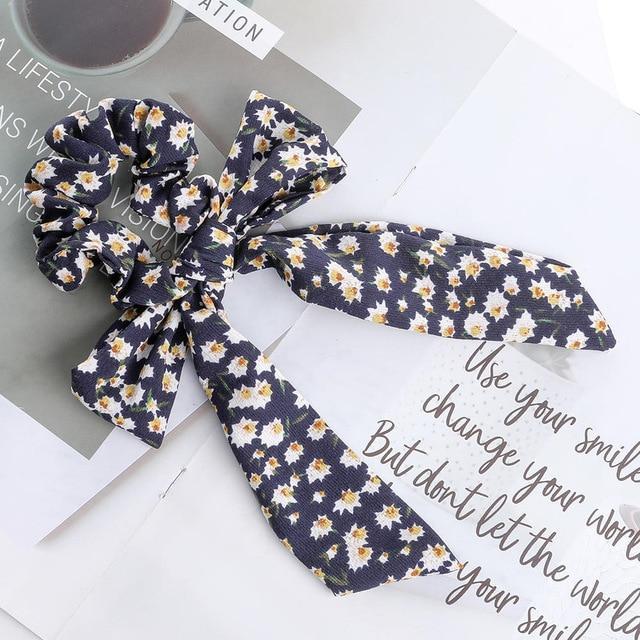 AWAYTR™ Stylish Elastic Hair-Bow Scrunchy - Indigo-Temple