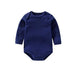 100% cotton Baby Bodysuit With long Sleevs And Turtle Neck - Indigo-Temple