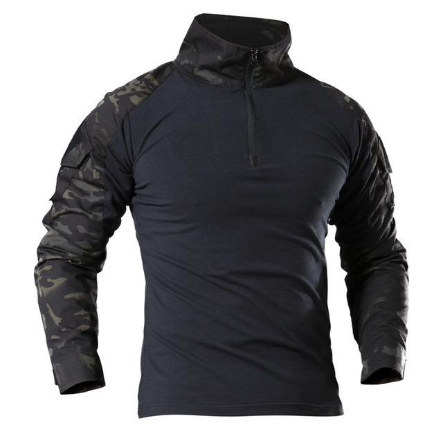 US Army Style Combat Cargo Shirt - Indigo-Temple