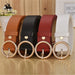 NO.ONEPAUL™ Women's Ring Buckle Genuine Leather Belt - Indigo-Temple