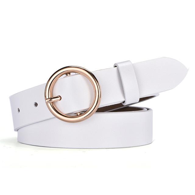 NO.ONEPAUL™ Women's Ring Buckle Genuine Leather Belt - Indigo-Temple