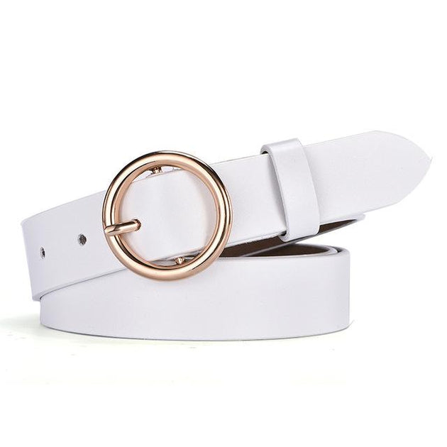 NO.ONEPAUL™ Women's Ring Buckle Genuine Leather Belt - Indigo-Temple