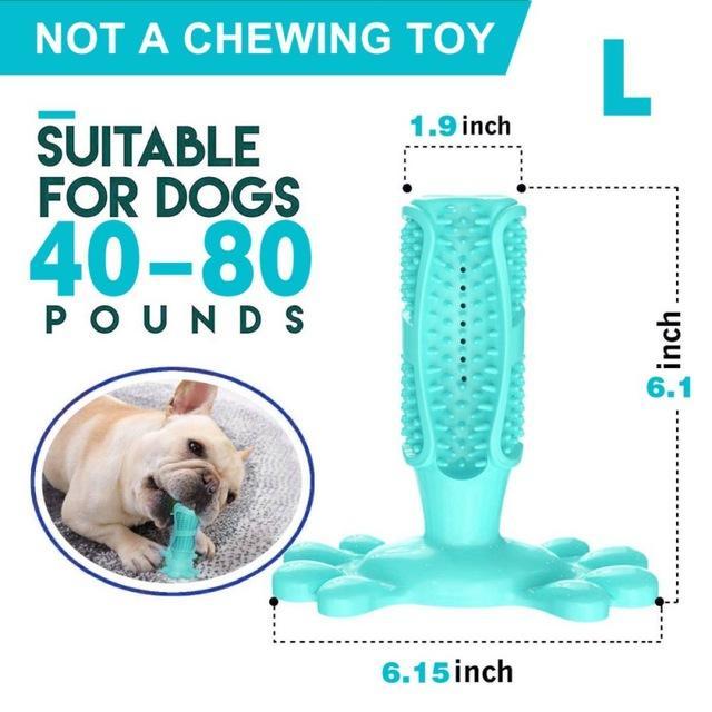 DoggyDoc™ Rrevolutionary 2-in-1 Dogs Toothbrush & Chewing Stick - Indigo-Temple