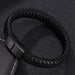 Men's Braided Leather Magnetic Bracelet - Indigo-Temple