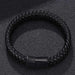 Men's Braided Leather Magnetic Bracelet - Indigo-Temple