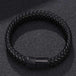 Men's Braided Leather Magnetic Bracelet - Indigo-Temple