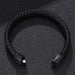 Men's Braided Leather Magnetic Bracelet - Indigo-Temple