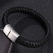 Men's Braided Leather Magnetic Bracelet - Indigo-Temple