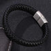 Men's Braided Leather Magnetic Bracelet - Indigo-Temple