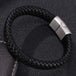Men's Braided Leather Magnetic Bracelet - Indigo-Temple