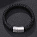 Men's Braided Leather Magnetic Bracelet - Indigo-Temple
