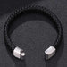 Men's Braided Leather Magnetic Bracelet - Indigo-Temple