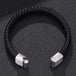 Men's Braided Leather Magnetic Bracelet - Indigo-Temple