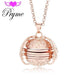 Elegant Angel Wings 6-Photo Locket Necklace - Indigo-Temple